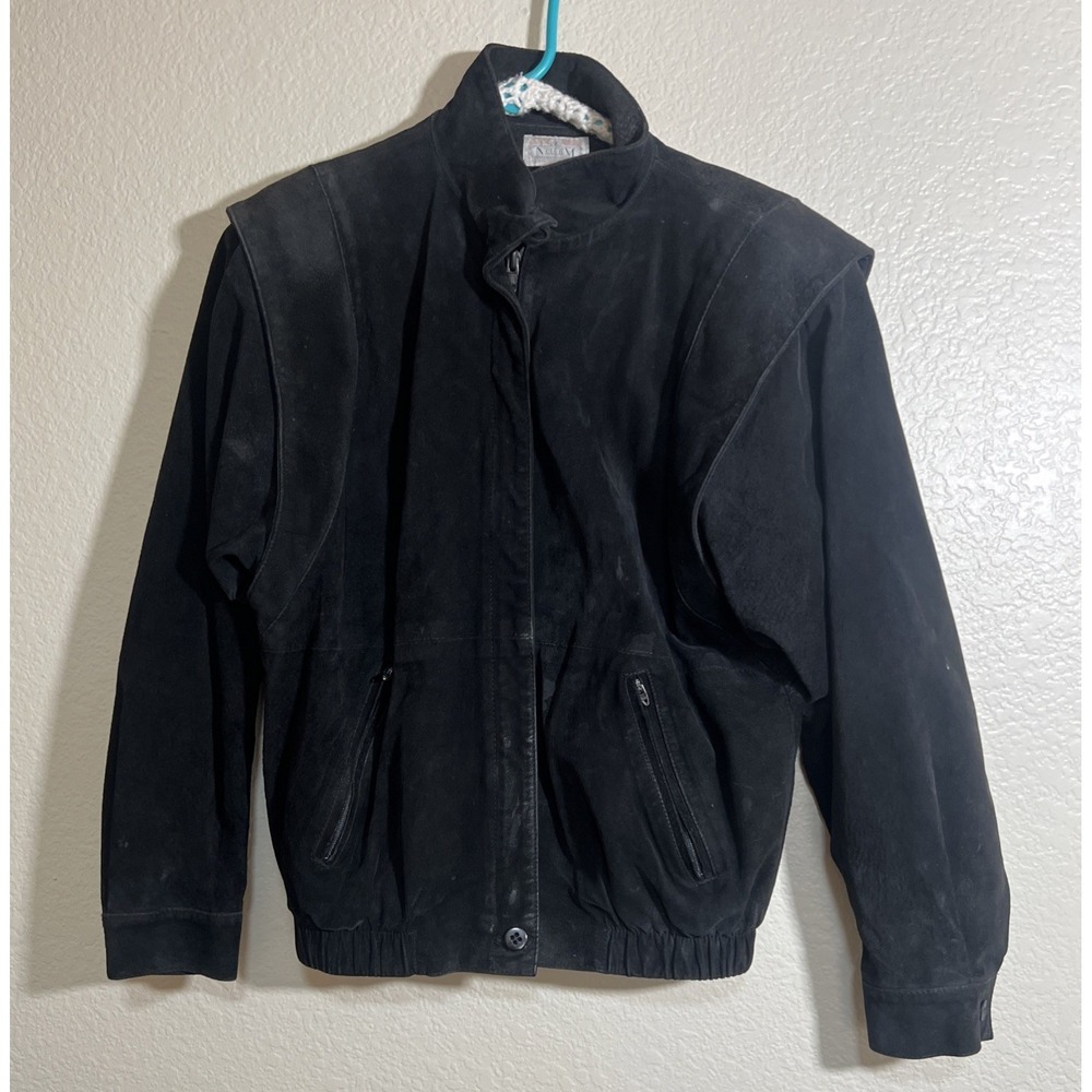 Neiman Marcus N Club M Soft Leather Pig Suede lined Jacket Size 6 Black Leather
